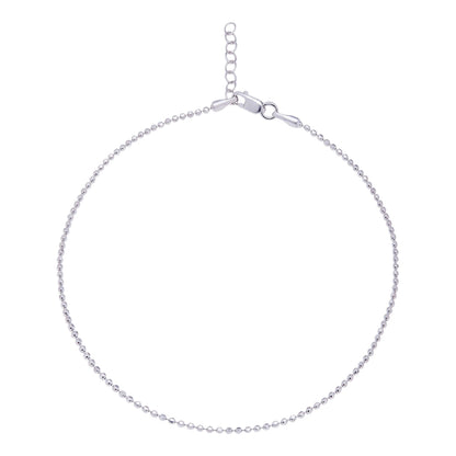 Minimalist 925 Sterling Silver anklet for women with tiny beads. Silver ankle bracelet – Zavya
