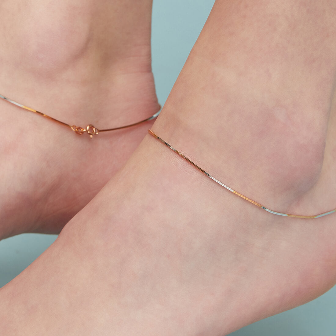 The Elegant Triple Tone Plated 925 Sterling Silver Anklet