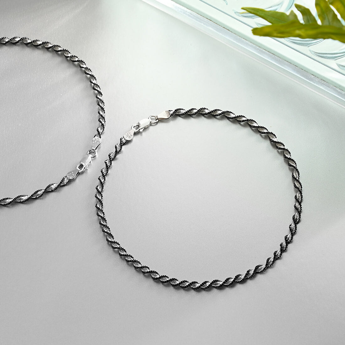 Entangled in Love 925 Sterling Silver Anklet - Valentines Edition With Gift Box