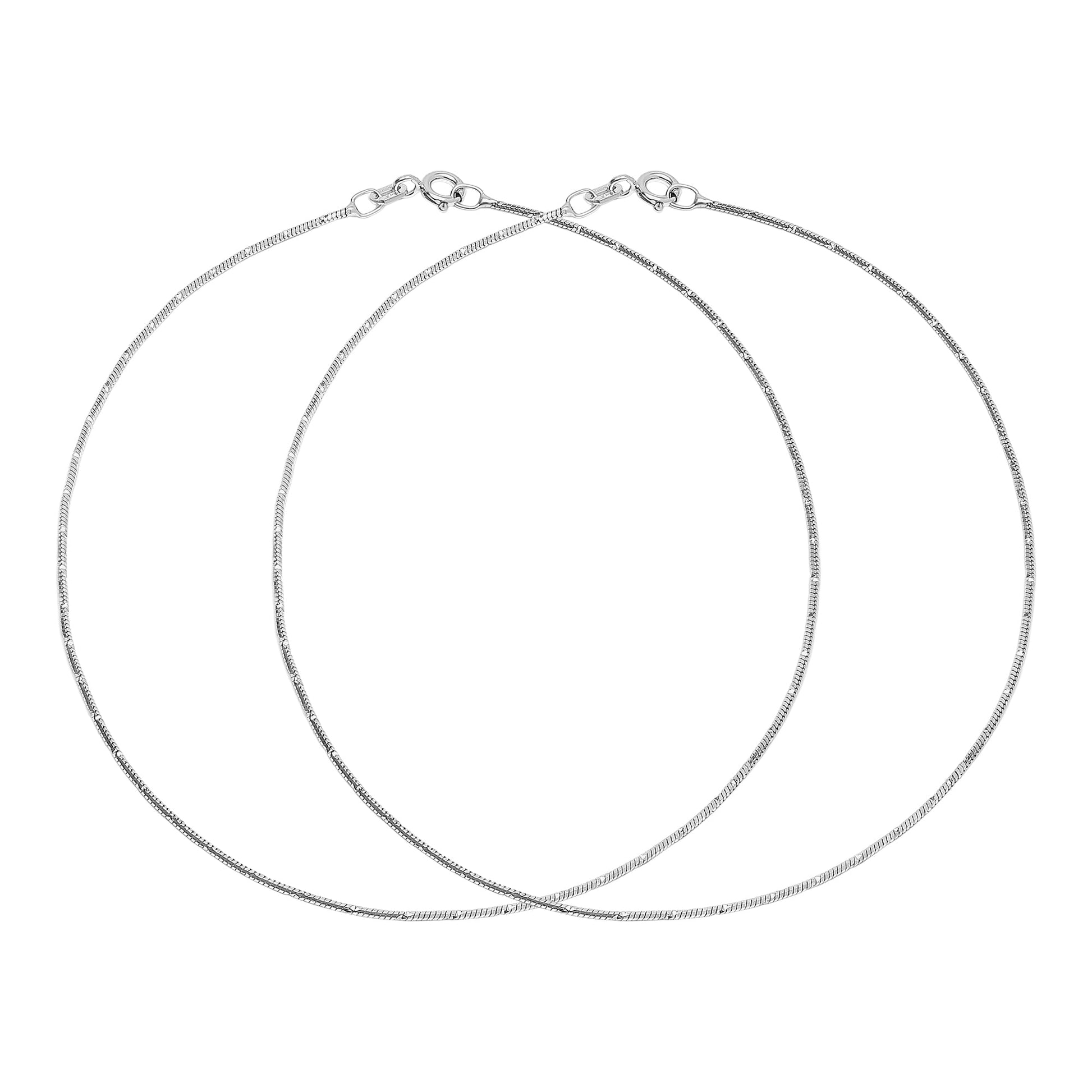 Sleek Minimal Chain Rhodium Plated 925 Sterling Silver Anklet
