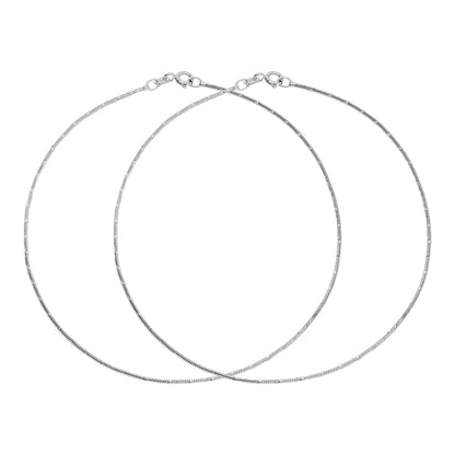 Sleek Minimal Chain Rhodium Plated 925 Sterling Silver Anklet
