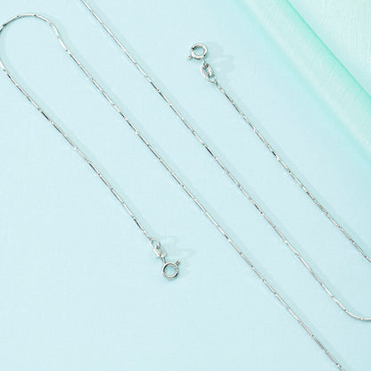 Sleek Minimal Chain Rhodium Plated 925 Sterling Silver Anklet