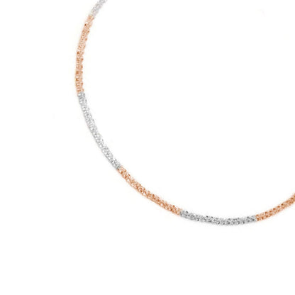 Close-up of a women's 925 Sterling Silver anklet displaying a textured triple tone weave chain – Zavya