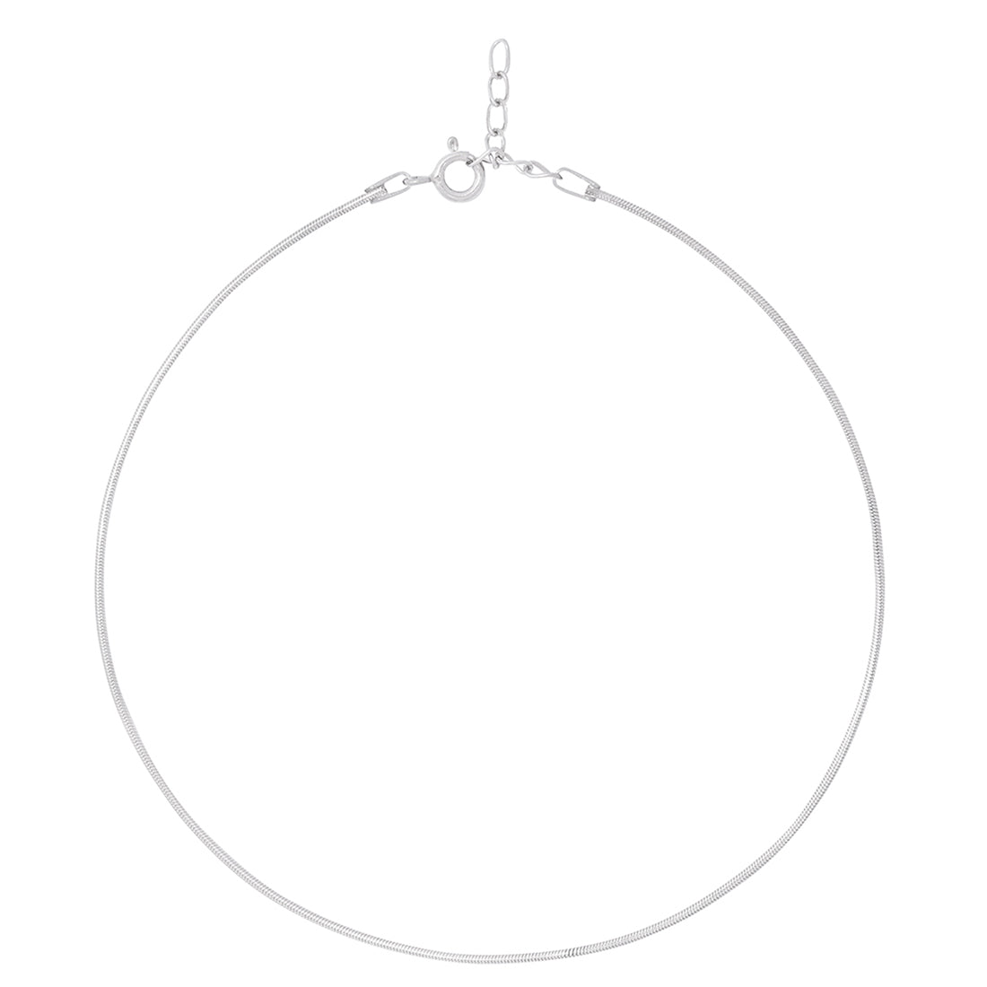 Minimal Snake Chain 925 Silver Rhodium Plated Anklet