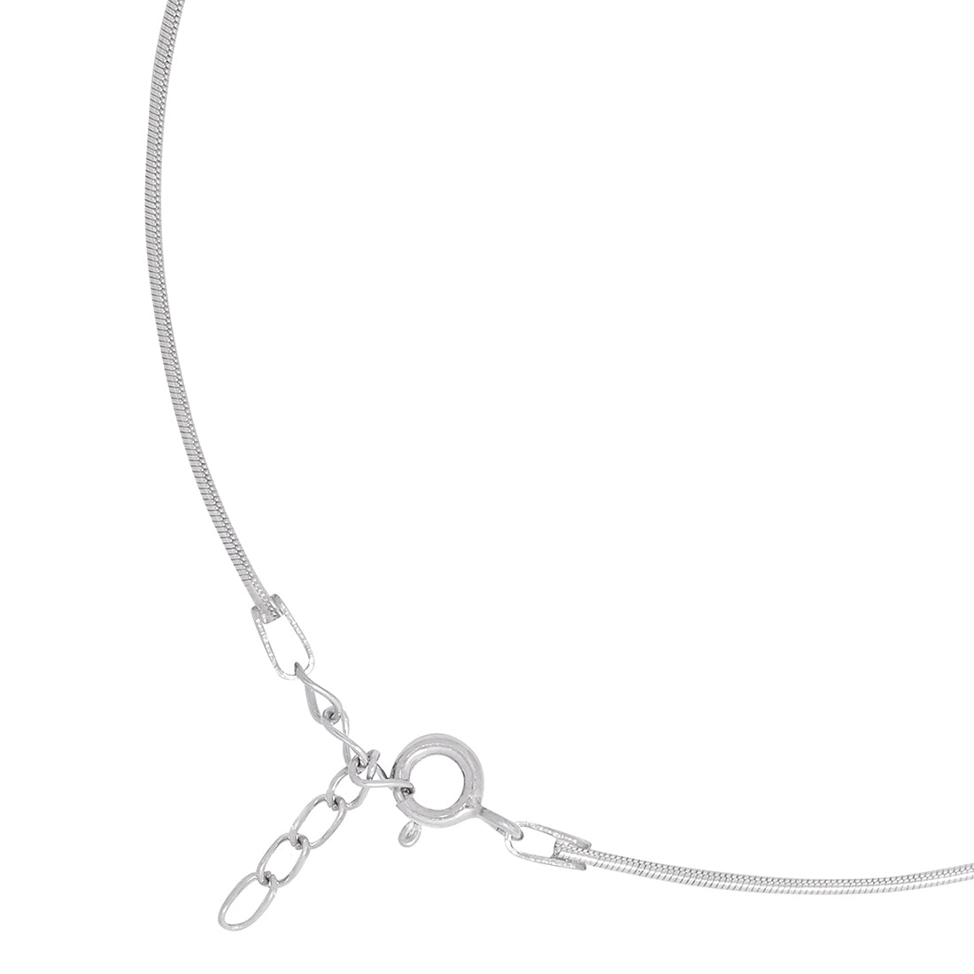 Minimal Snake Chain 925 Silver Rhodium Plated Anklet