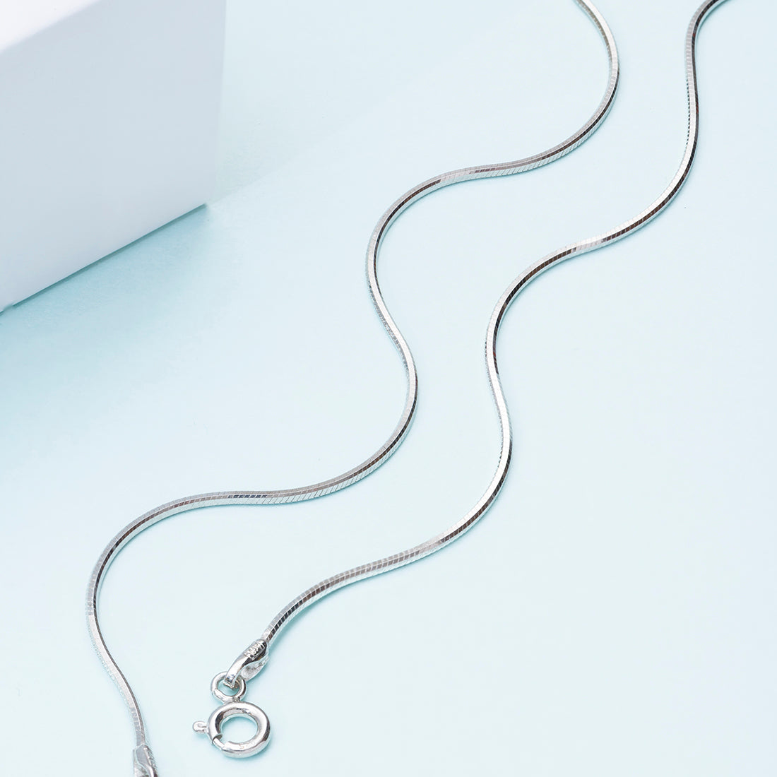 Minimal Snake Chain 925 Silver Rhodium Plated Anklet