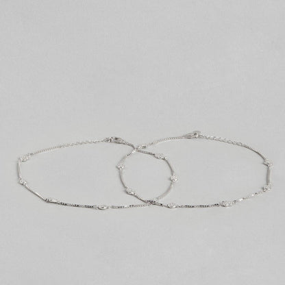 Minimal Heart Trinket 925 Silver Anklet