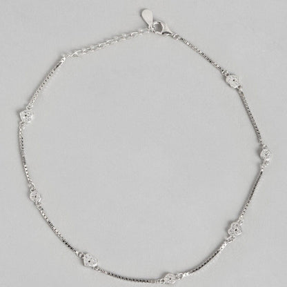 Minimal Heart Trinket 925 Silver Anklet