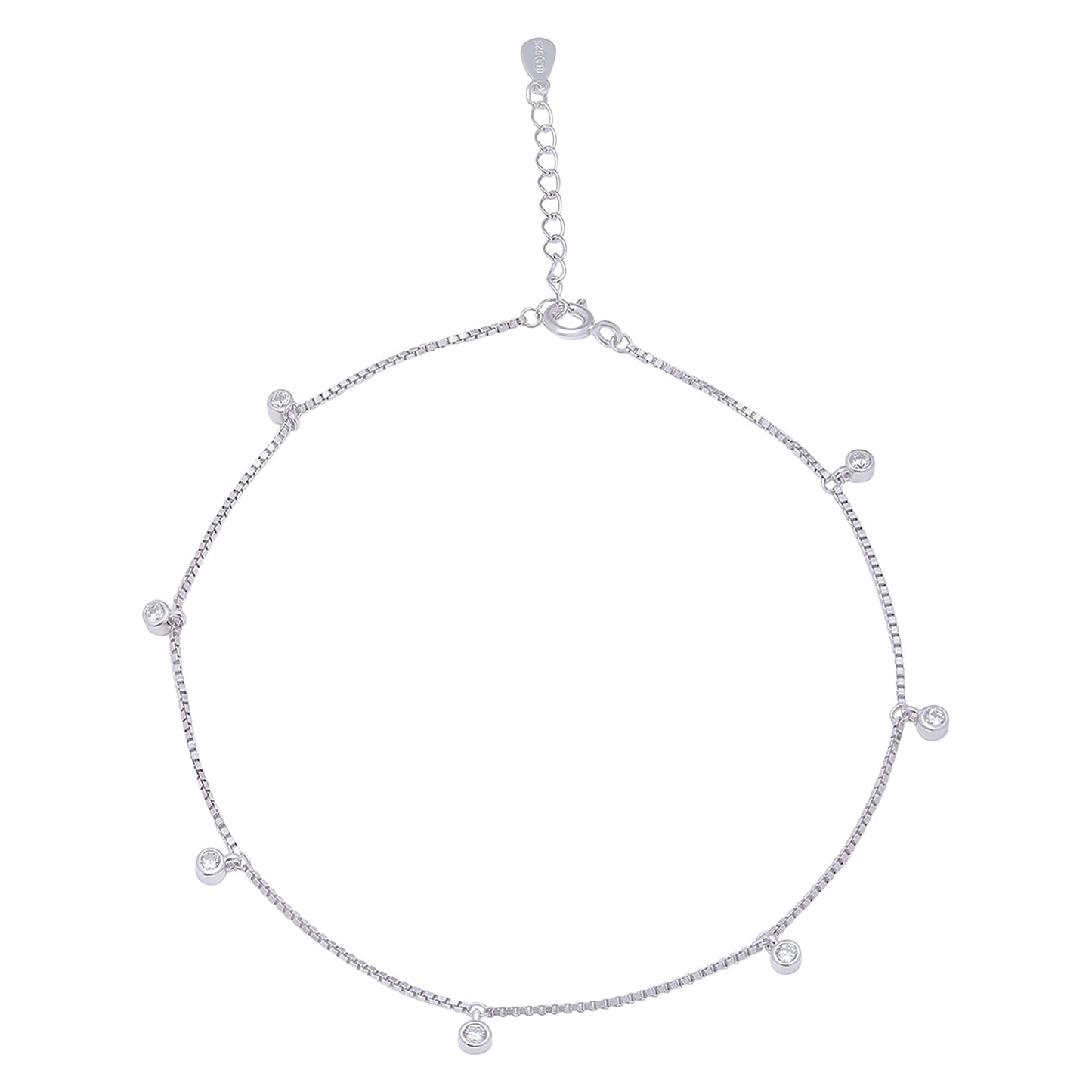 Pretty Delicate Drops 925 Silver Anklets