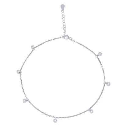 Pretty Delicate Drops 925 Silver Anklets