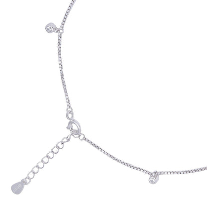 Pretty Delicate Drops 925 Silver Anklets