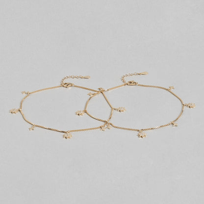 Enchanting Star 925 Silver Anklets In Rose Gold