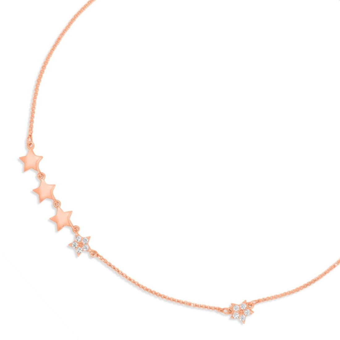 Enchanting Star Rose Gold Plated 925 Sterling Silver Anklets
