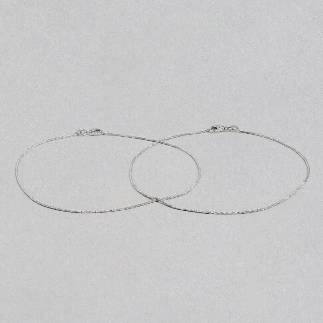 Minimal Simple look Chain 925 Silver Anklet