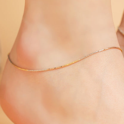 Adorable Triple Tone 925 Sterling Silver Anklet