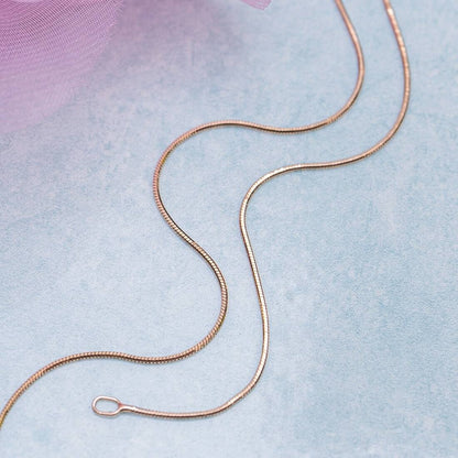 Minimal Snake Chain 925 Sterling Silver Anklet In Rose Gold