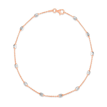 Italian 925 Silver Anklets in Rose Gold