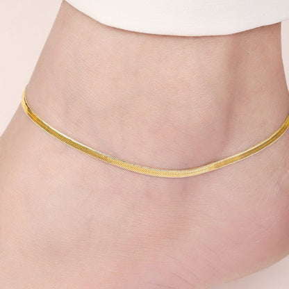 Golden Glow 925 Sterling Silver Women's Anklet