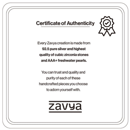 Certificate of Authenticity card for women's 925 Sterling Silver triple tone anklet – Zavya