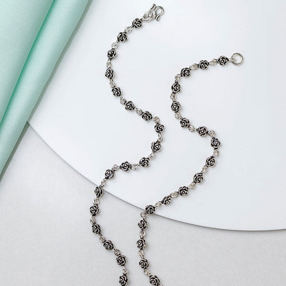 Studded Flower 925 Sterling Silver Anklet
