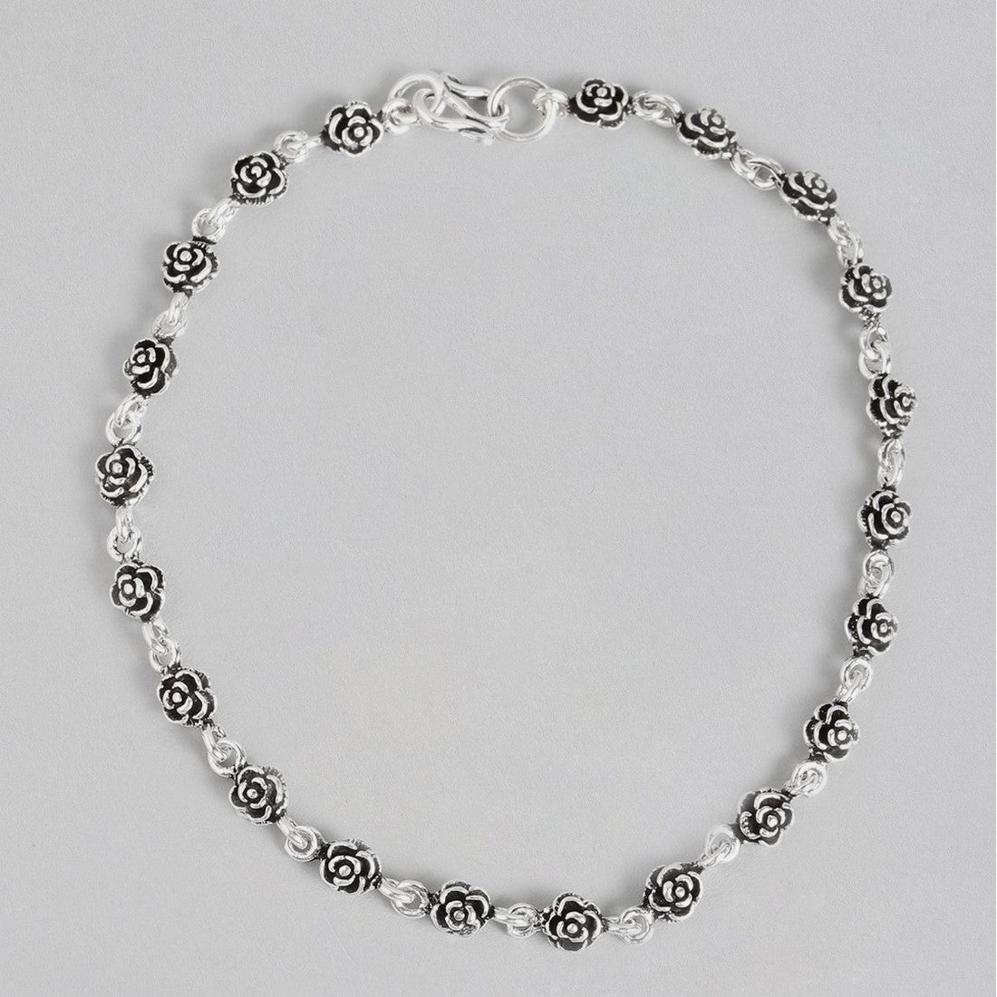 Studded Flower 925 Sterling Silver Anklet