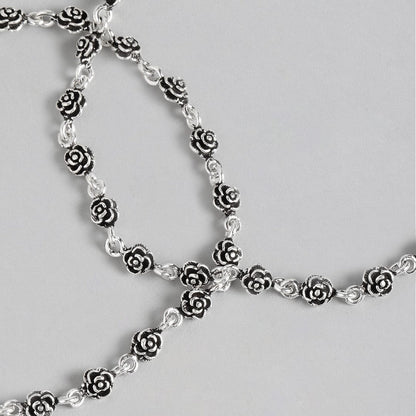 Studded Flower 925 Sterling Silver Anklet