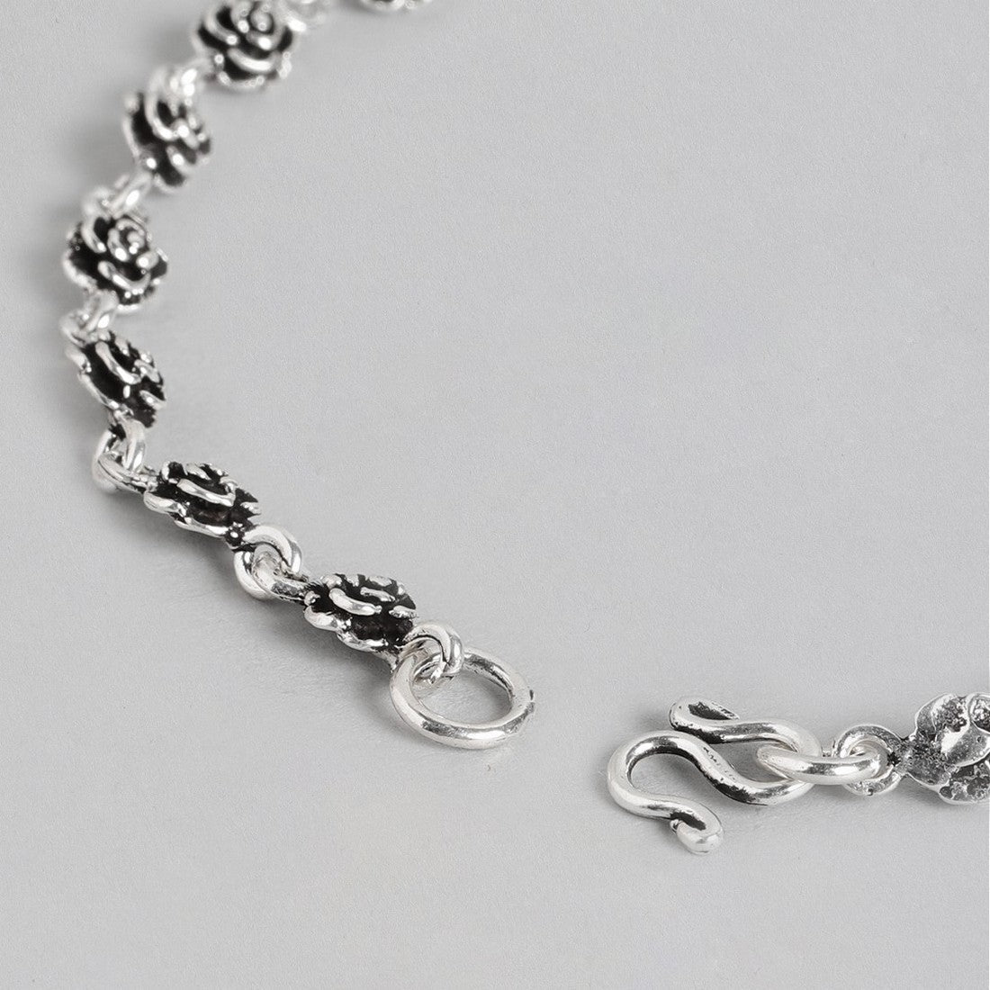 Studded Flower 925 Sterling Silver Anklet