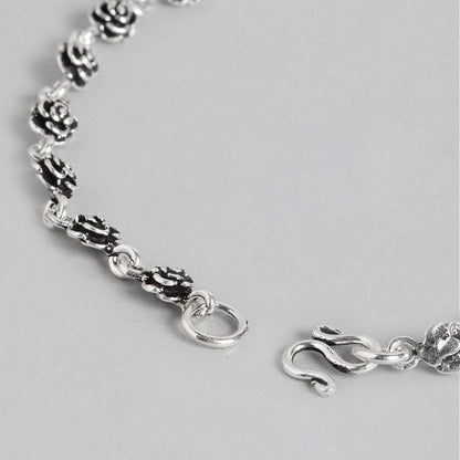 Studded Flower 925 Sterling Silver Anklet