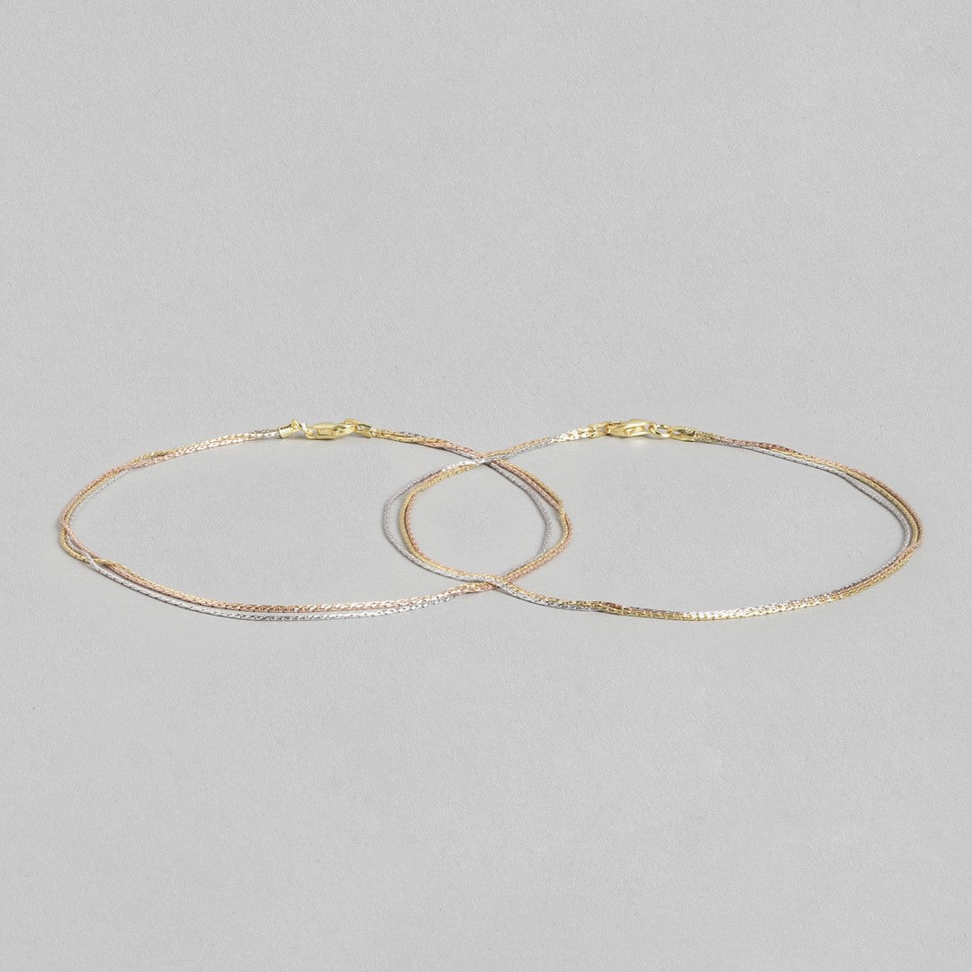 Harmony of Hues - Triple Tone Layered Anklet