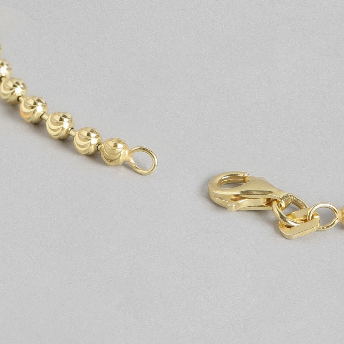Dual Tone Beaded 925 Sterling Silver Anklet