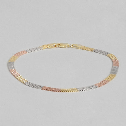 Multi Toned 925 Sterling Silver Anklet