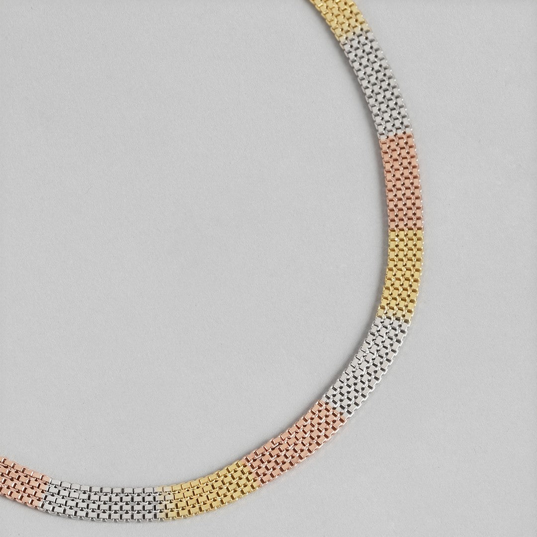 Multi Toned 925 Sterling Silver Anklet