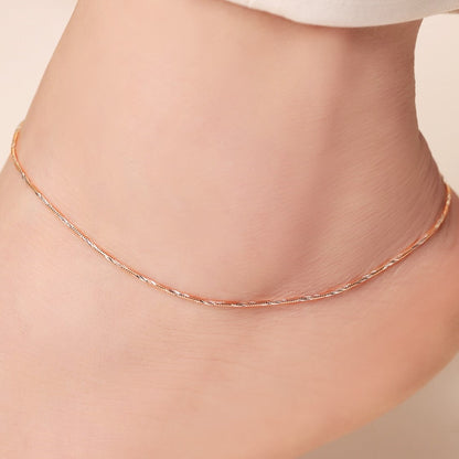 Simple Rose Gold 925 Sterling Silver Anklet