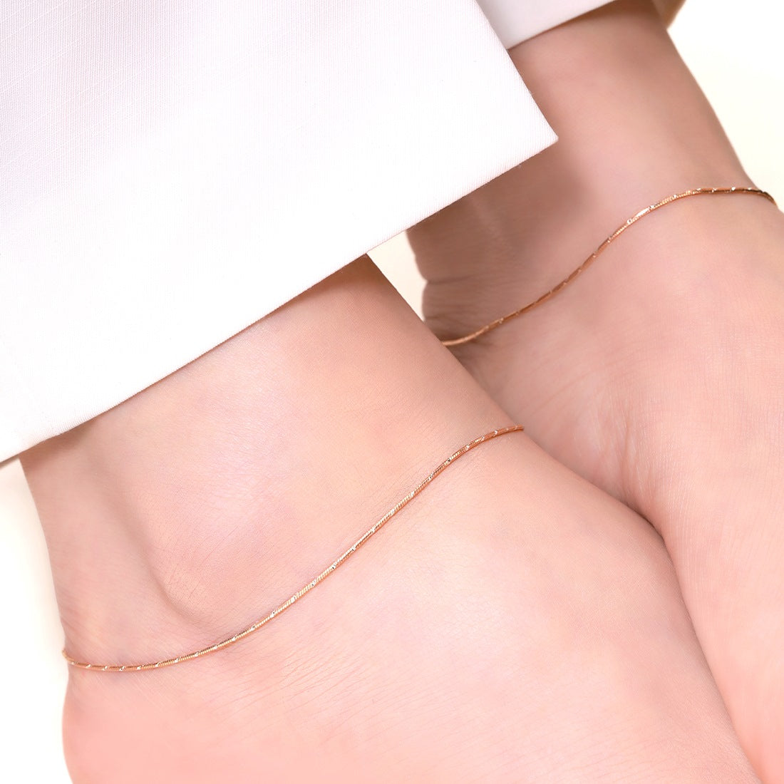 Simple Rose Gold 925 Sterling Silver Anklet