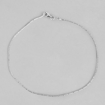 Delicate minimal chain 925 Sterling Silver anklet for women, everyday silver jewelry – Zavya