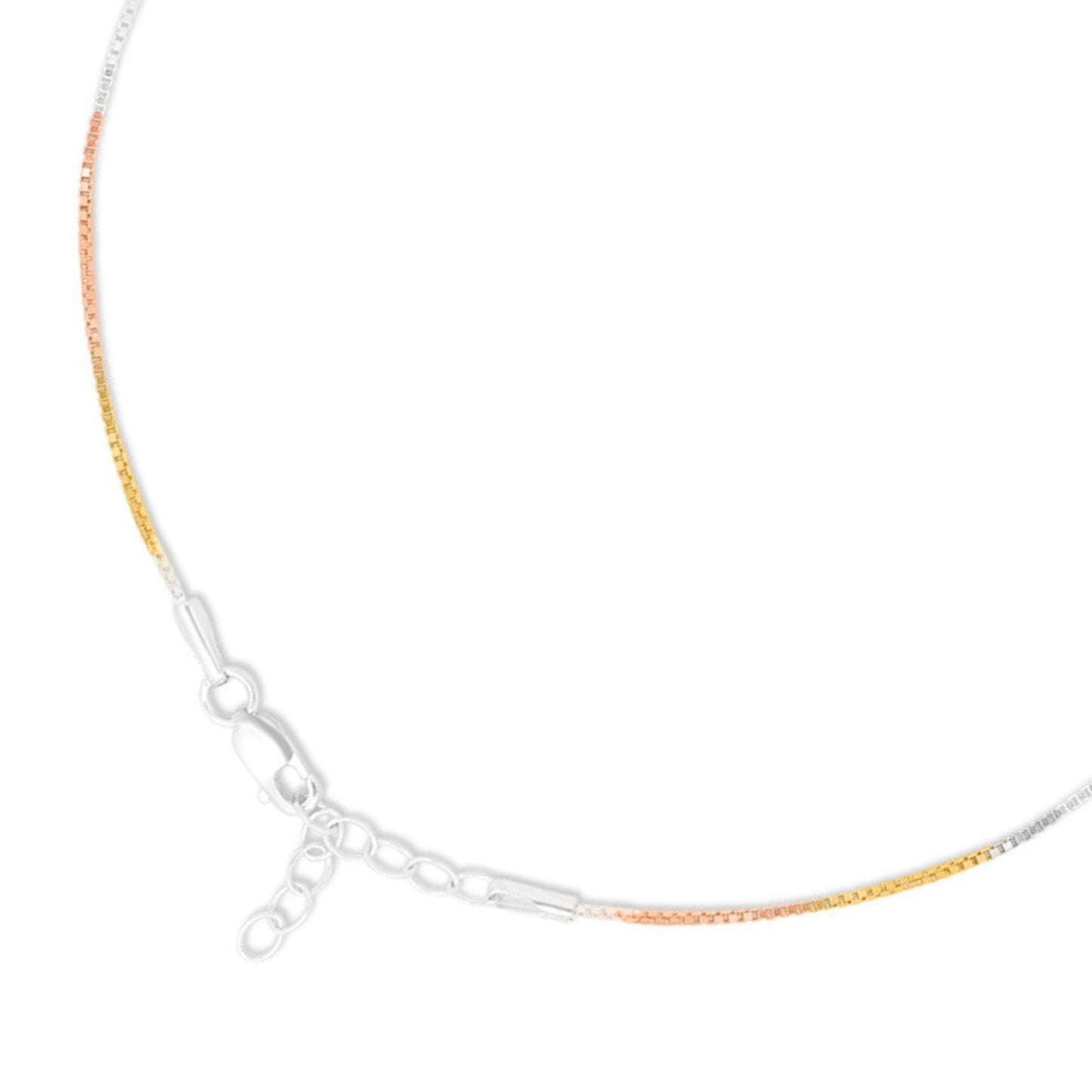 Minimal Triple Toned 925 Sterling Silver Anklet