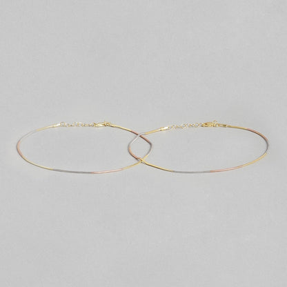 Minimal Chain Triple Tone  925 Sterling Silver Anklet