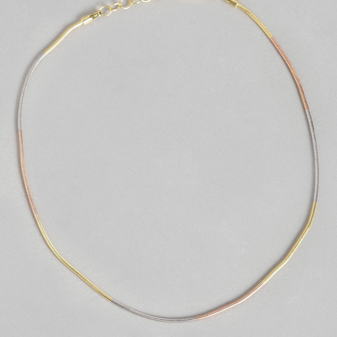 Minimal Chain Triple Tone  925 Sterling Silver Anklet