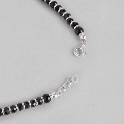 Green Stone & Beads 925 Sterling Silver Anklet