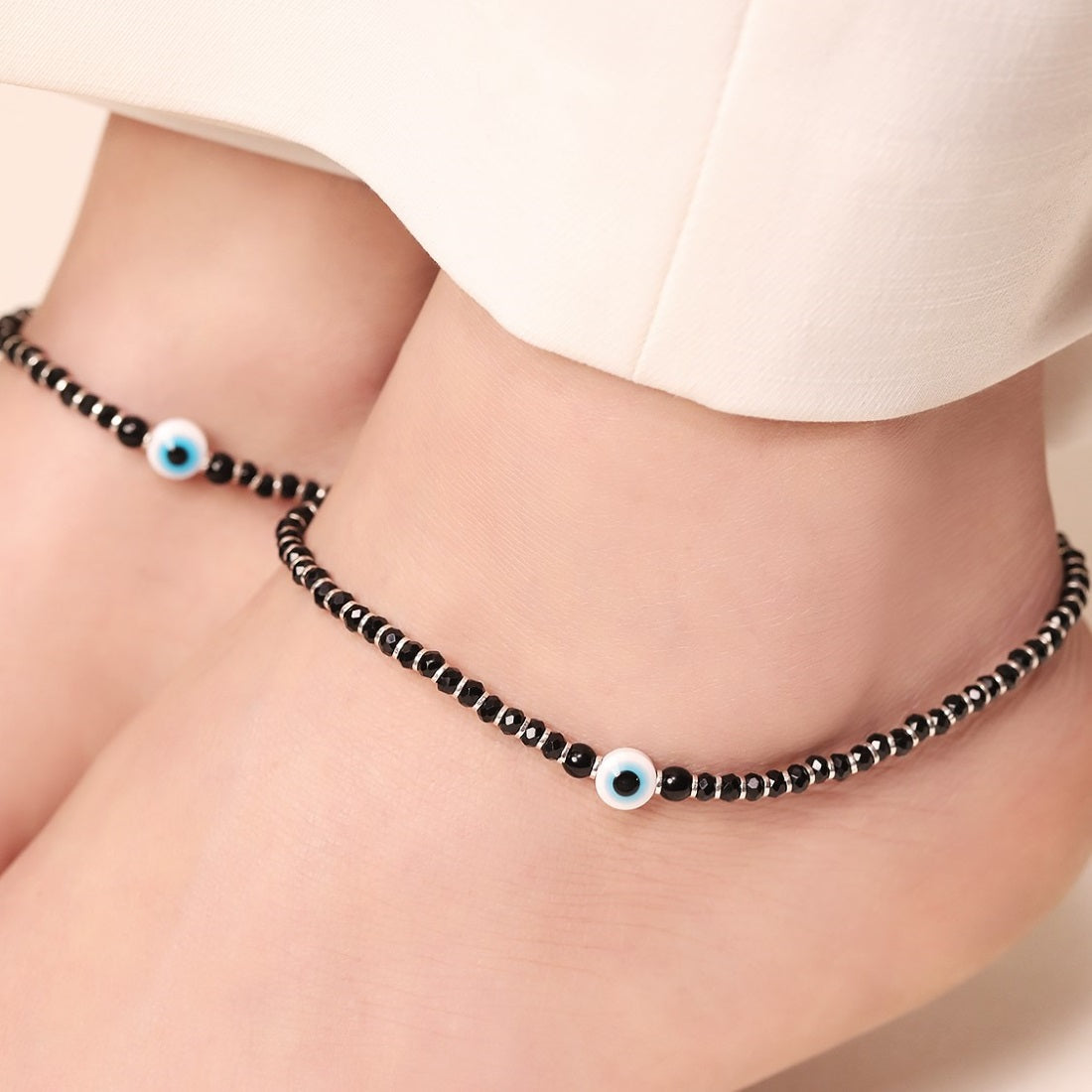 Nazariya Evil Eye 925 Sterling Silver Anklet
