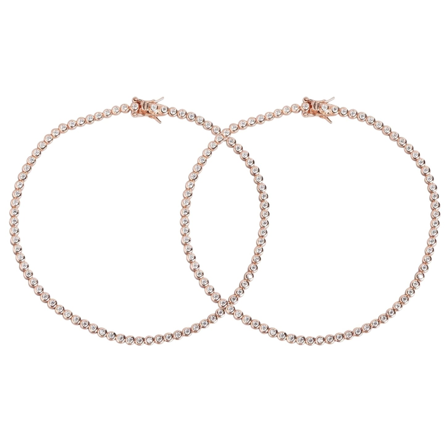 Single Solitaire Line Rose Gold Plated 925 Sterling Silver Anklet