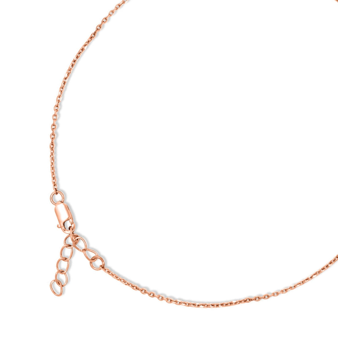 Butterfly Rose Gold Plated 925 Sterling Silver Charm Anklet