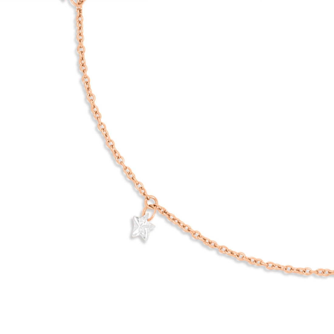 Star Rose Gold Plated 925 Sterling Silver Anklet