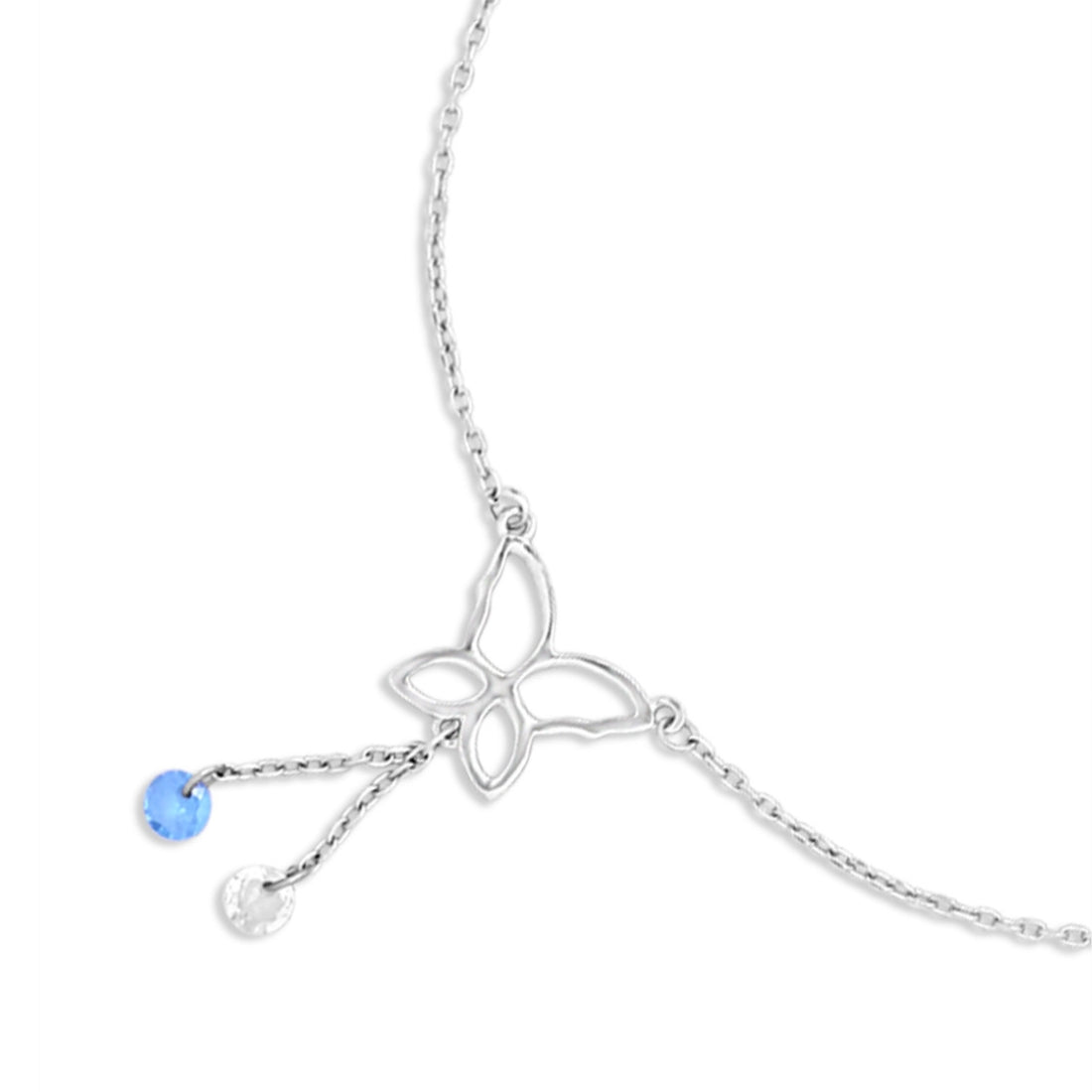Butterfly 925 Sterling Silver Charm Anklet