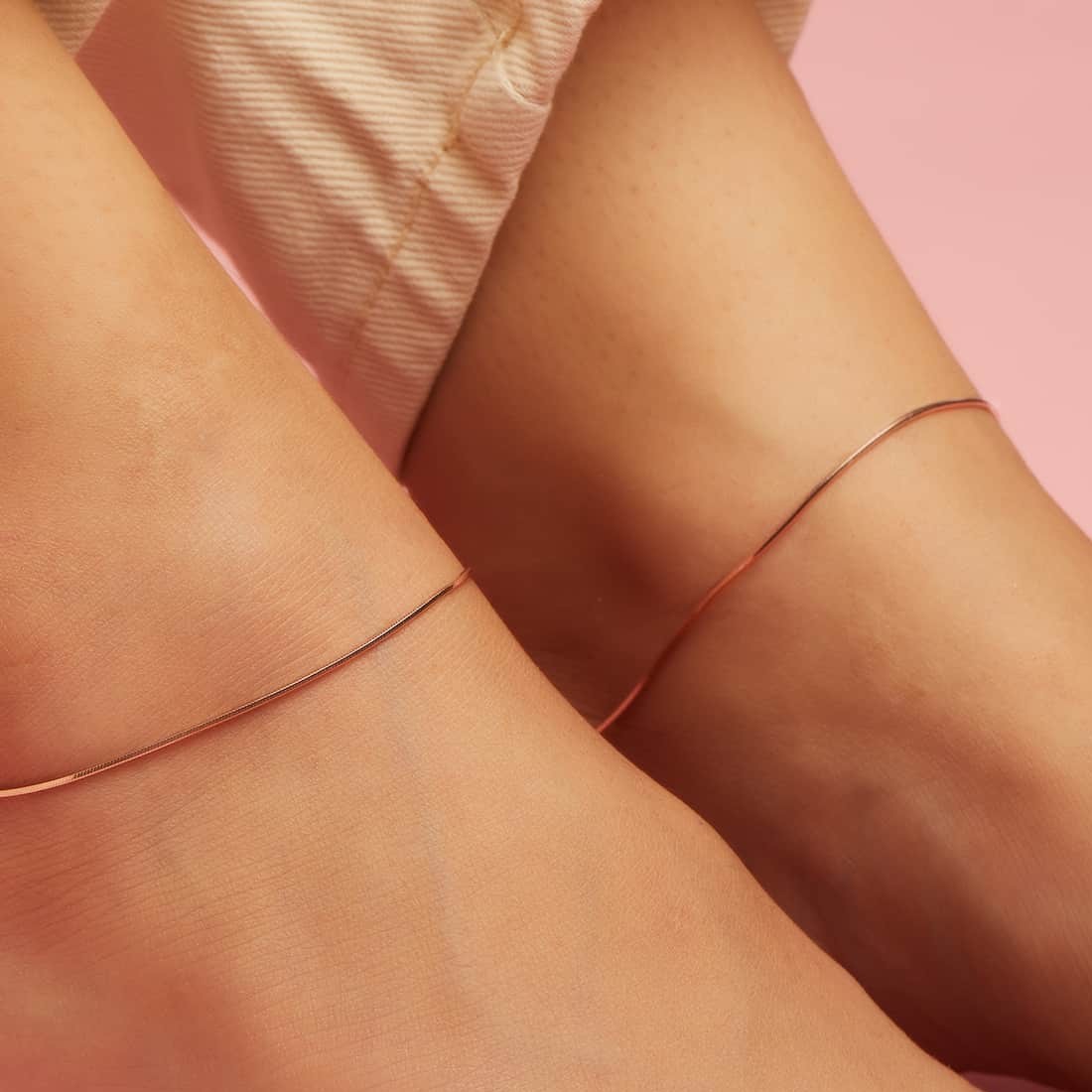 KAMA x Zavya Minimal Serenity Rose Gold Plated 925 Sterling Silver Anklet