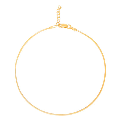 Golden 925 Sterling Silver snake chain anklet for women featuring an adjustable clasp – Zavya