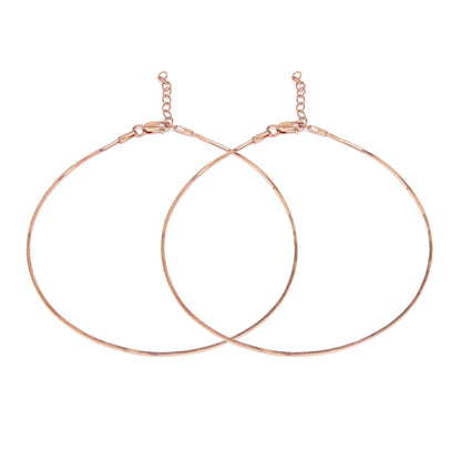 Minimal Chain 925 Sterling Silver Anklet In Rose Gold