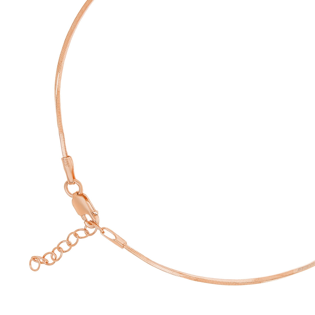 Minimal Snake Chain 925 Silver Anklet In Rose Gold