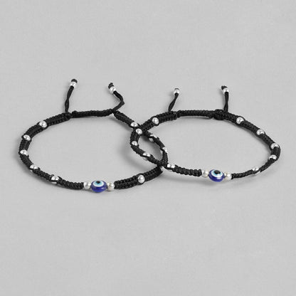 Beaded Evil Eye 925 Sterling Silver Thread Anklet