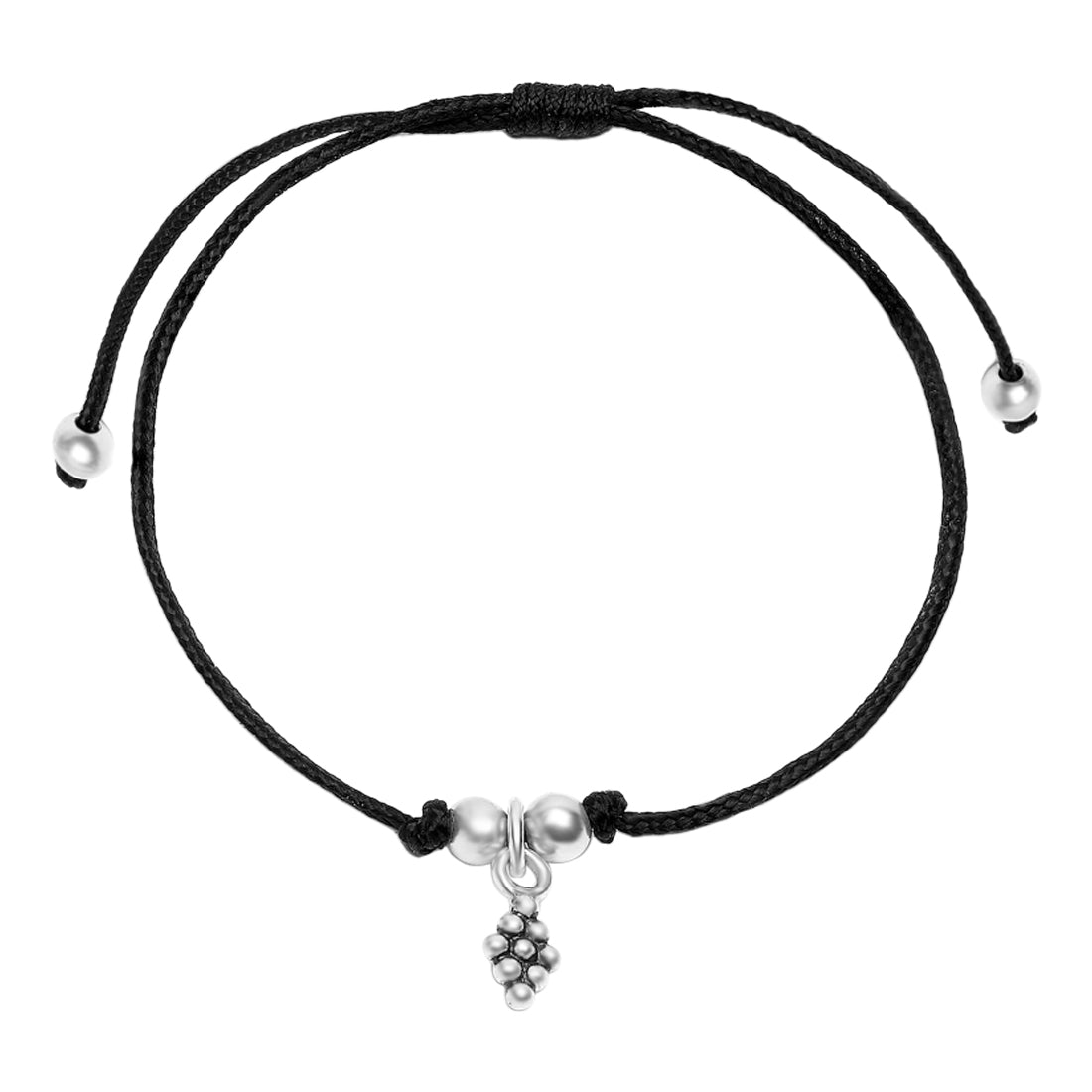Minimal Rhodium Plated 925 Sterling Silver Thread Anklet